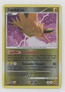 Zapdos German Reverse Foil Pokemon Diamond & Pearl Majestic Dawn #14 2008 - Image 1