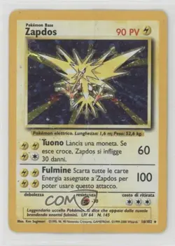 Zapdos Holo Italian Pokemon Base Set #16 1999 - Image 1