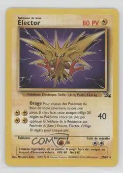 Zapdos French Pokemon Fossil #30 1999 - Image 1