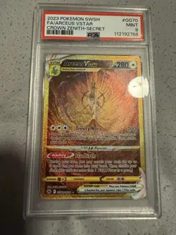 Pokemon Arceus VSTAR GG70/GG70 Secret Rare Full Art Holo Crown Zenith PSA 9 - Image 2