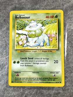 Bulbasaur 044/102 Pokemon TCG Vintage Base Set Regular Non-Holo (Moderate Play)1 - Image 1