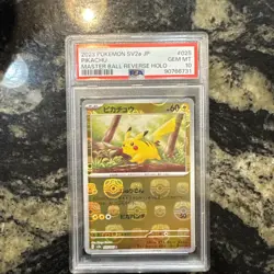 2023 POKEMON JPN SV2A-POKEMON 151 MASTER BALL REVERSE HOLO #025 PIKACHU PSA 10 - Image 1