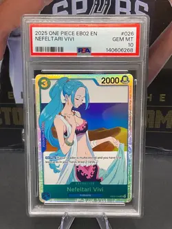 2025 One Piece English EB02-026 SR Nefeltari Vivi PSA 10 GEM MINT - Image 1