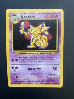 Pokemon Kadabra Base Set 32/102 Uncommon 60 HP English TCG Card 1999 - Image 1