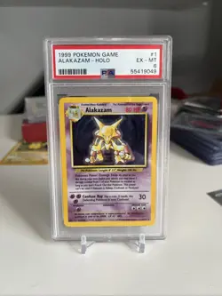 PSA 6 Alakazam Holo 1/102 Base Set 1999 Pokemon Card - Image 1