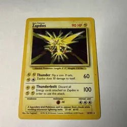 Zapdos Pokemon Card Holo WOTC 16/102 Base Set Rare Vintage 1999 Original MP - Image 1