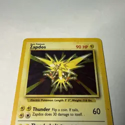 Zapdos Pokemon Card Holo WOTC 16/102 Base Set Rare Vintage 1999 Original MP - Image 2