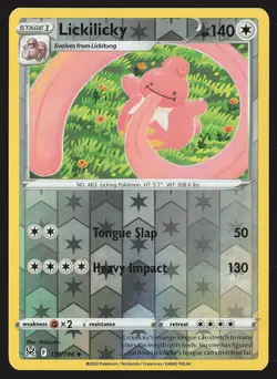 SWSH11: Lost Origin Lickilicky #139/196 Reverse Holo Pokemon Card - Image 1