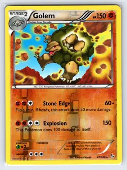 Golem 47/106 2014 XY Flashfire Set Pokemon Card Reverse Holo Rare - Vlp - Image 1