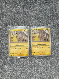2 x Pikachu At The Museum OVERSIZED Promo Card - Natural History Museum - SEALED - Image 1