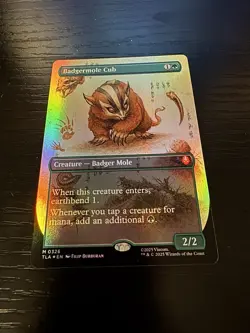 Badgermole Cub (Borderless Foil) 0326 TLA - MTG - NM - Image 1