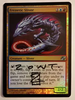 Magic The Gathering - 1x Signed Foil Frenetic Sliver (mtg) Planar Chaos - Image 1
