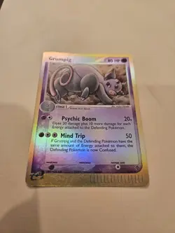Pokemon TCG Grumpig EX Dragon holo rare 6/97 2003 LP - Image 1