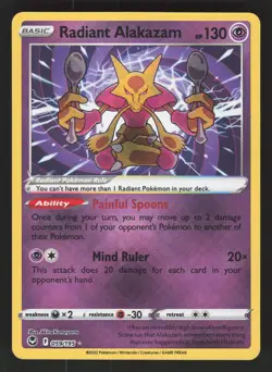 Radiant Alakazam 059/195 Pokemon TCG SWSH12: Silver Tempest NM - Image 1