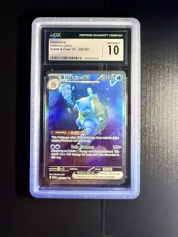 2023 Pokemon 151 #200 Blastoise ex Gem Mint CGC 10 (includes matching cardguard) - Image 1