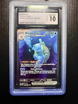 2023 Pokemon 151 #200 Blastoise ex Gem Mint CGC 10 (includes matching cardguard) - Image 3