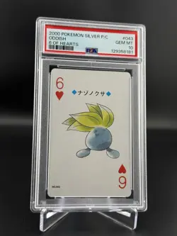 Oddish 6 of Hearts - 2000 Pokemon Silver Playing Cards Gem PSA 10 - Image 1