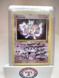 JSA Signed Jay Goede Pokemon TCG Mewtwo (Movie Promo) 03 Wotc Promo Regular 1999 - Image 1