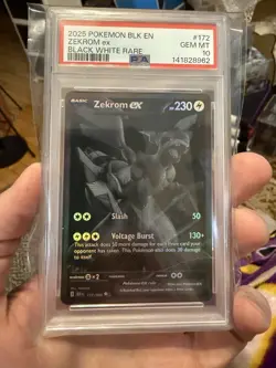 2025 POKEMON BLK EN-BLACK BOLT BLACK WHITE RARE #172 ZEKROM EX PSA 10 - Image 1