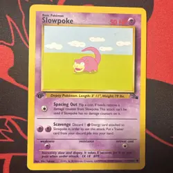 Pokemon TCG Fossil 1st Edition Slowpoke 55/62 Regular LP - Image 1