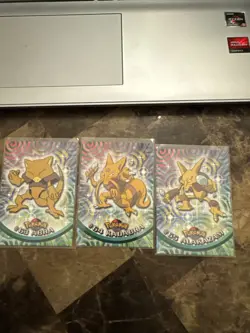 Pokemon Topps Abra, Alakazam, Kadabra Full Evolution Set 1999 - Image 1