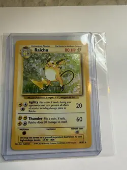 Pokemon Raichu 14/102 Base Set Holo Rare Unlimited 1999 LP Vintage ⚡ - Image 1