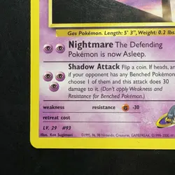 Pokemon Vintage Non-holo Sabrina's Haunter 55/132 Gym Challenge WotC - Image 5