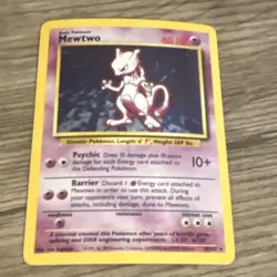 Pokemon TCG Mewtwo Base Set 10/102 Holo 60 HP 1999 Wizards Holo Rare - Image 1