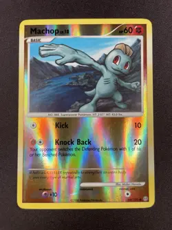 Pokemon TCG Machop 64/100 Stormfront Reverse Holo Common 2008 NM - Image 1