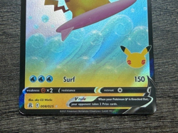 POKEMON FULL ART SURFING PIKACHU V 008/025 ULTRA RARE + NEW ARCEUS SLEEVE LP-NM - Image 3