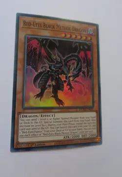 Red-Eyes Black Meteor Dragon DUNE-EN095 (Super Rare, 1st Ed, Excellent / VLP) - Image 1