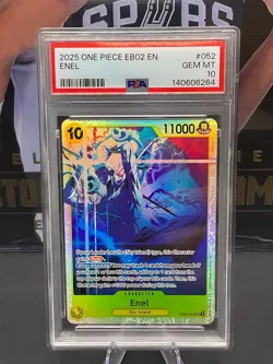 2025 One Piece English EB02-052 Enel SR Foil PSA 10 GEM MINT - Image 1