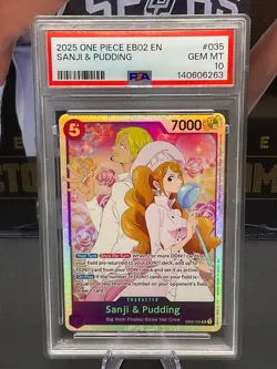 2025 One Piece EB02-035 Sanji & Pudding SR Foil PSA 10 GEM MINT - Image 1