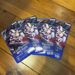 One Piece TCG: The Azure Sea's Seven Sleeved Booster OP14 EB04 English Lot of 4 - Image 1