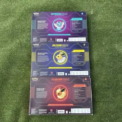 Pokemon Eeveelution Vmax Premium Collection Vaporeon Flareon Jolteon Set of 3 - Image 2