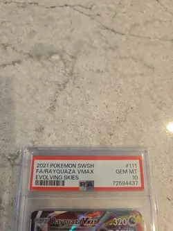 2021 Pokemon Sword & Shield Full Art Rayquaza VMAX Evolving Skies #111 PSA 10 - Image 2