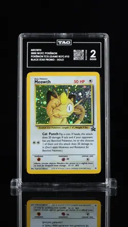 Pokemon Meowth 10/53 Wotc Promo Holo Wizards of the Coast 2000 TAG Graded - Image 1