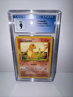 1999 Pokemon Charmander CGC PSA 9 Base Set Unlimited #46/102 - Image 1