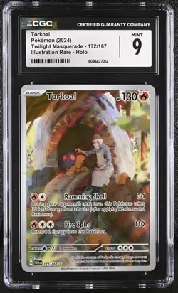 2024 Pokemon Twilight Masquerade Torkoal 172/167 Illustration Rare CGC 9 Mint - Image 1
