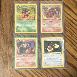 VINTAGE Pokemon Dark Charizard, Gloom, Charmeleon, Eevee. Team Rocket Lot of 4 - Image 1
