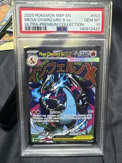 2025 POKEMON MEP EN-ME BLACK STAR PROMO #023 MEGA CHARIZARD X EX PSA 10 - Image 1
