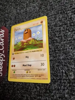 Diglett 47/102 1st Edition Shadowless Base Set 1999 Pokemon Front NM Back PL - Image 2