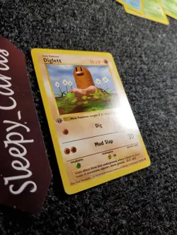 Diglett 47/102 1st Edition Shadowless Base Set 1999 Pokemon Front NM Back PL - Image 3