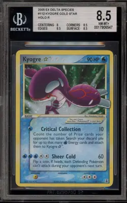 Pokemon Kyogre Gold Star EX Delta Species Holo Rare #112 BGS 8.5 - Image 1