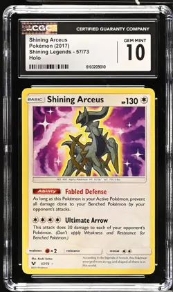 CGC 10 Shining Arceus 57/73 Holo Shining Legends Pokemon Card - Image 1