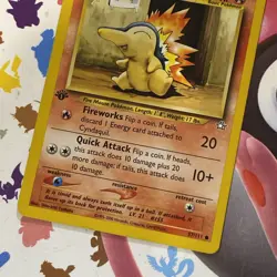 Cyndaquil Neo Genesis Set 1st Edition 57/111 Common Pokemon Card - Image 2