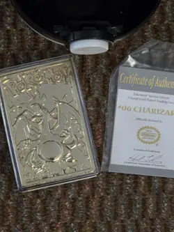 Charizard Pokemon 23K Gold Plated Trading Card 1999 Burger King Pokeball COA - Image 3