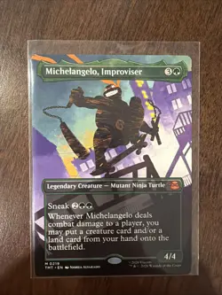 Michelangelo, Improviser (Borderless) Teenage Mutant Ninja Turtles Regular MTG - Image 1