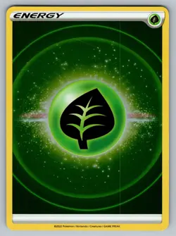 Pokemon TCG Basic Grass Energy 2022 Sword & Shield Reverse Holo Card - NM - Image 1