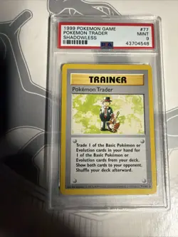 1999 Pokemon Game Pokemon Trader Shadowless Mint 9 77/102 - Image 1
